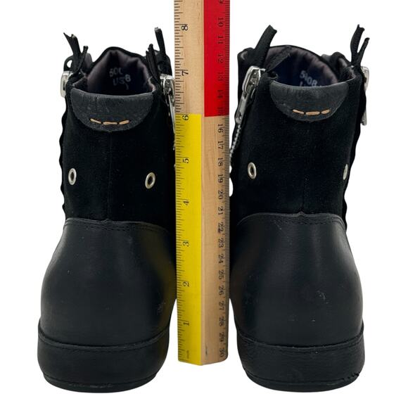 OTTO ZONE Moto Leather Suede Boots Men\'s 10 Black Streetwear Double Zip Biker main image 13